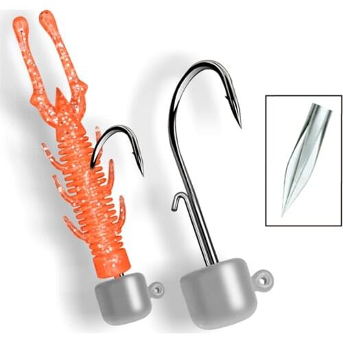 NED Fishing Hook 2.5g/3.5g/5g/6g Jig Head 10PCS Stainless Steel Soft Worm Fishhook Carp Bass Pesca Fishing Tackle 2021