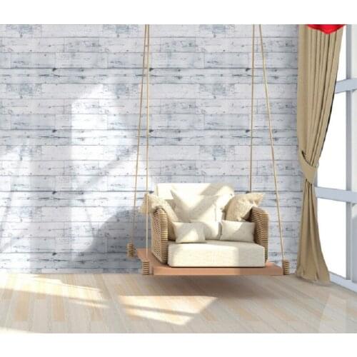 Peel and Stick Wood Grain Wallpaper Gray Self-adhesive Contact Paper Bathroom Wall Household Decoration Wallpaper Sticker