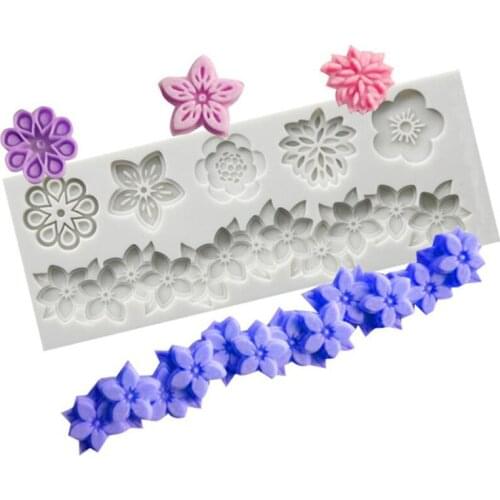 Flowers A Variety of Fondant Silicone Mold DIY Cake Circumference Mold Soft Candy Mould Kitchen Baking Cake Tool DIY Sugarcraft