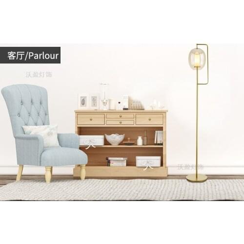 Nordic creative glass cover model room floor lamp post modern living room bedroom study warm art lamps