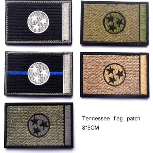 Embroidered USA Tennessee Flag Patches Army Badge Patch 3D Tactical Military Fabric Cloth Armband National American Flag Badge