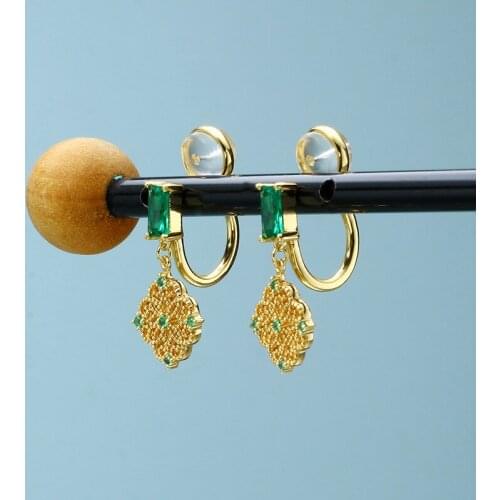 Hollowed-out pattern earmuff geometric delicate temperament earring boucle d'oreille earrings for women bijoux femme