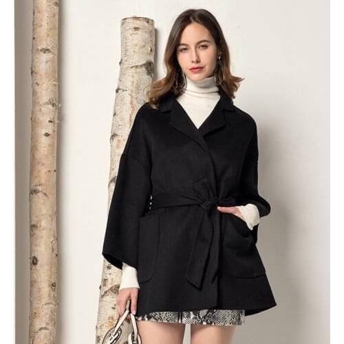 Fur Korean Elegant Real Warm Woolen 200% Wool Coat Women Jacket Abrigos Mujer Invierno 2020 F2022 YY2042