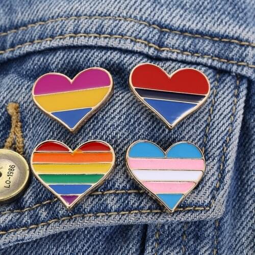 1PC Love Is Love Rainbow Heart LGBT Pride Pinback Button Badge Gay Lesbian Symbol Pin Love Is Equal DIY Sewing Accessories