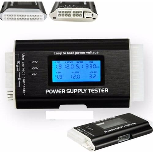 1Pc Computer PC Power Supply Tester Checker 20/24 pin SATA HDD ATX BTX Meter LCD Wholesale