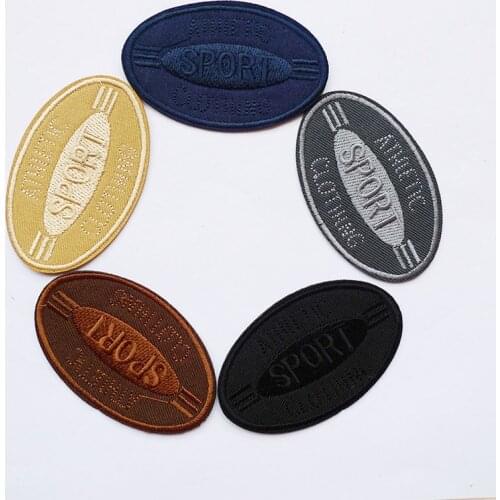 1 Pcs Sport Badges Iron On Patches Hot Melt Embroidered Applique Sewing For Clothing Apparel Stickers Stripes Dress Accessories