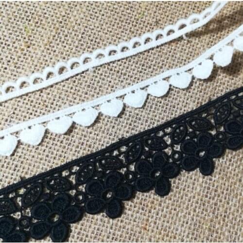 1Yards 91cm Guipure Lace Fabric Cotton Lace Fabric Black Lace Ribbon White Laces Trims cotton-lace-trim Dress Sewing Crafts LQ24