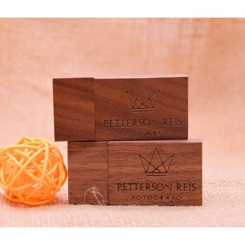 10 free custom logo) wooden+Box Personal LOGO wedding photo usb2.0 pendrive 4GB 16GB 32GB 64GB usb Flash Drive U disk Memory