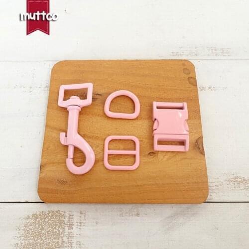 100pcs/lot (metal buckle+adjust buckle+D ring+metal dog clasp/set) Colour mixtureaccessory for 20mm webbing DIY dog collar set