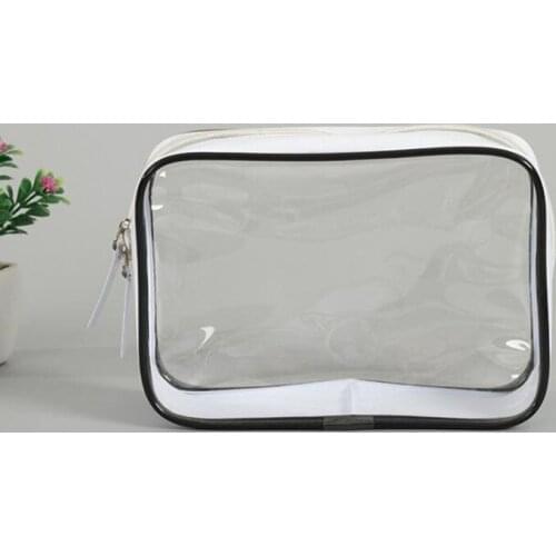 100PCS/LOT Clear Plastic PVC Bag Travel Wash Bag Cosmetics Bag Zipper Plastic Bag