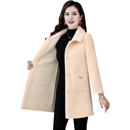 2021 New Winter Women Lmitation Mink Velvet Fur Coat Female Middle Aged Loose Mid Long Fur Jacket Ladies Plus Size 5XL Overcoat