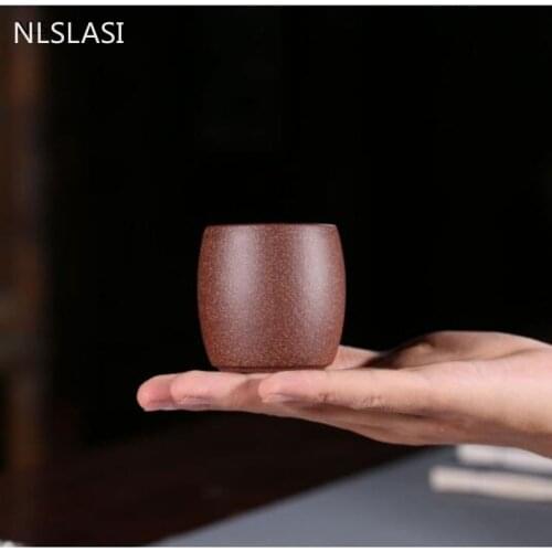 4 pcs/set Yixing purple clay Teacup Water Cup Handmade tea bowl Personal Single Cup Customized Tea set accessories 110ml