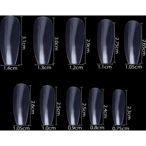 500pcs Long Ballerina Full Cover Nail Art Tips Square Head Fake Nails Tips Transparent Plastic Professional False Coffin Nails