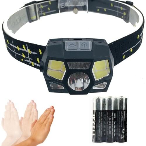 5000 Lumen LED Headlamp Motion Sensor Ultra Bright Hard Hat Head Lamp Powerful Headlight USB Rechargeable Waterproof Flashlight