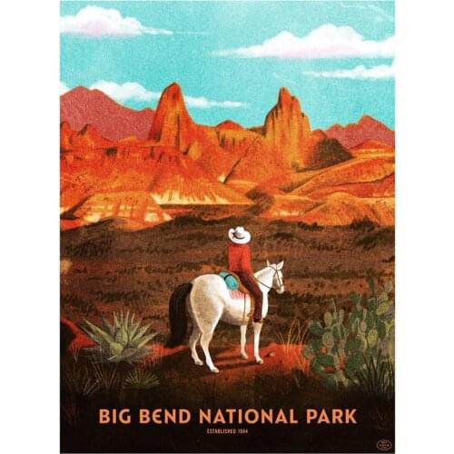 6 Choices See America Big Bend National Park Retro Vintage Kraft Poster Canvas Painting Wall Sticker Home Decoration Gift