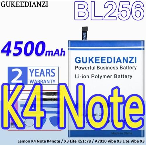 High Capacity GUKEEDIANZI Battery BL256 4500mAh for Lenovo Lemon K4 Note K4note / X3 Lite K51c78 / A7010 X3Lite