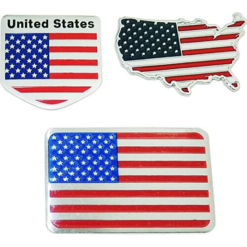 Auto Car Sport Metal Emblem Badge Sticker Logo Paster For US USA American Flag Free Shipping