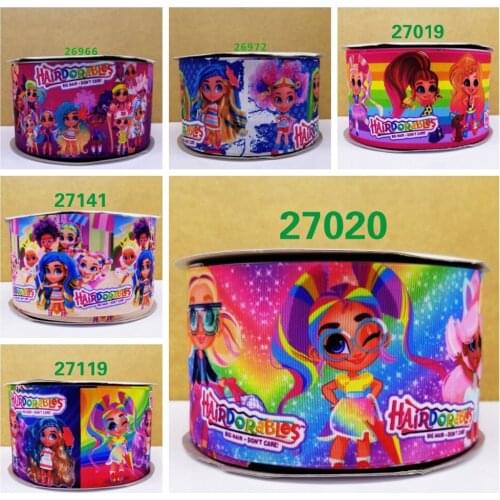 Free shipping 50 yard cartoon printed grosgrain ribbon 27019