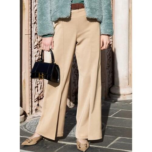 AEL wide leg pants Womens trousers Wide straight Broad Leg Pants Khaki hight waist Elegant slim office lady casual spring new