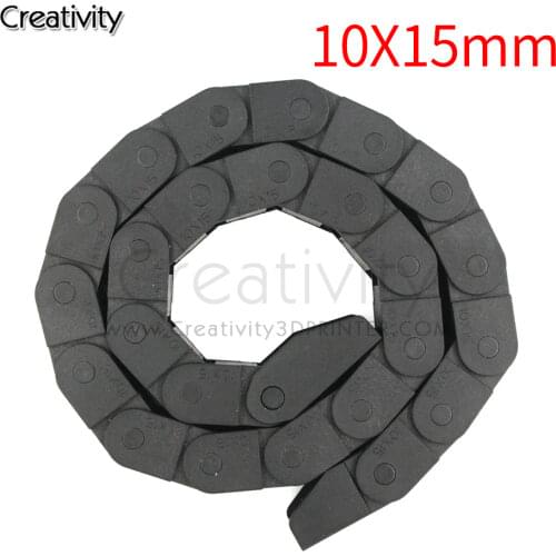 Drag chain 1M 10 x 15mm 10*15mm L1000mm Cable Drag Chain Wire Carrier with End Connectors for CNC Router Machine Tools