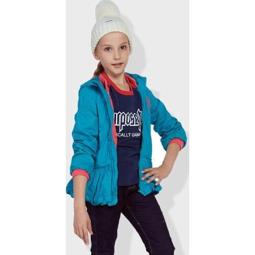 Girl Jacket Children Polar Fleece Double-deck Girls 2021 Spring Clothes Kids Coat Hooded Waterproof Windbreaker Clothing