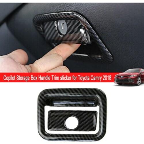 For Toyota Camry 2018-2021 Carbon Fiber Inner Co-pilot Storage Box Handle Cover Car modification Auto parts