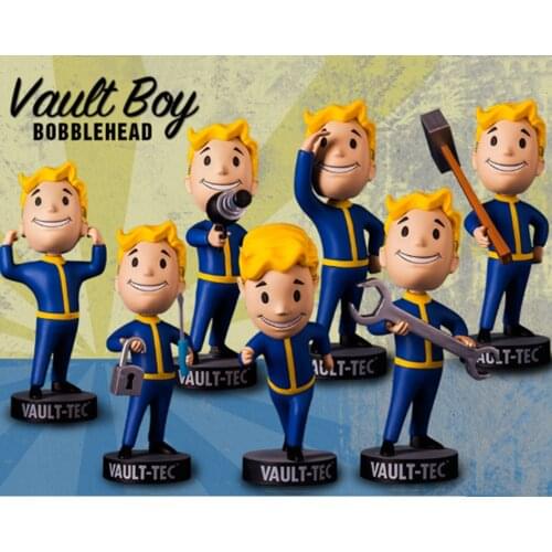 Fallout 4 Vault Boy Bobblehead Gaming Anime Figures Toys Series Collection Cute Action Figurals Model Brinquedos Fallout 4 Doll