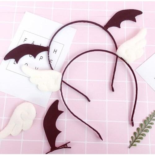 Angel Wing Headband Cartoon Bat Wing Headwear for Halloween Party Wear Hair Band Birthday Headpiece Party Supplies