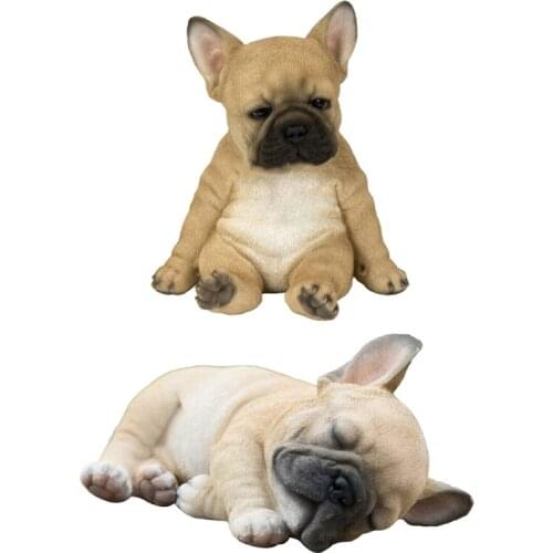 Cute Puppy Resin Art Crafts Statue Ornaments French Bulldog Sculpture Collection Gifts Outdoor Garden Yard Lawn Decor
