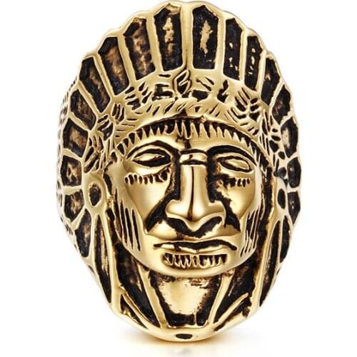 Retro Emirates Index finger ring punk non-mainstream men and women titanium steel ring