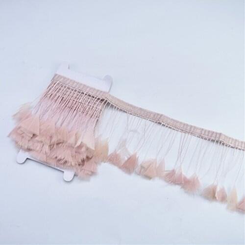 New Leather pink Goose Feathers Trims needlework feathers 2Meters feathers for jewelry making diy Pheasant Feathers for Crafts