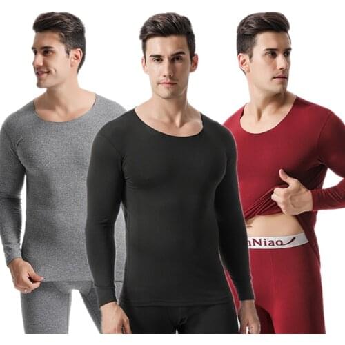New Men Trackless Thermal Underwear Young Warm and Thickened Cotton Long John Suits