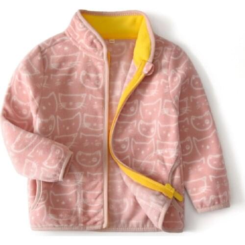 Autumn cardigan clothes sweatshirt for kids and girls Cute cartoon polar soft fleece jacket casual jacket