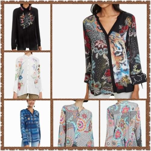 Spanish deg Tide Printed Open Blouse Multiple styles new