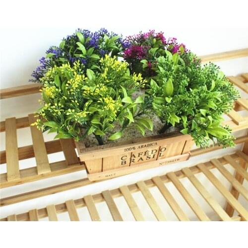 Festive Artificial Plants Diy Plastic Simulated Green Planting Milan Grass desktop decoration Accessories No Flowerpot 4pc/lot