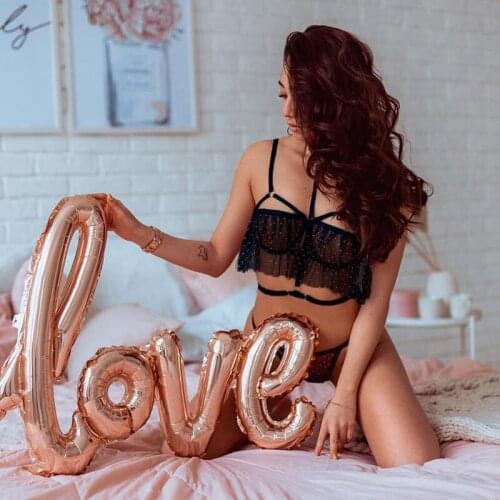 Sexy Hot Erotic Bra & Panty Set Strappy Bra Bandage Transparent Femme Lingerie See-through Underwear Ultra Thin Casual