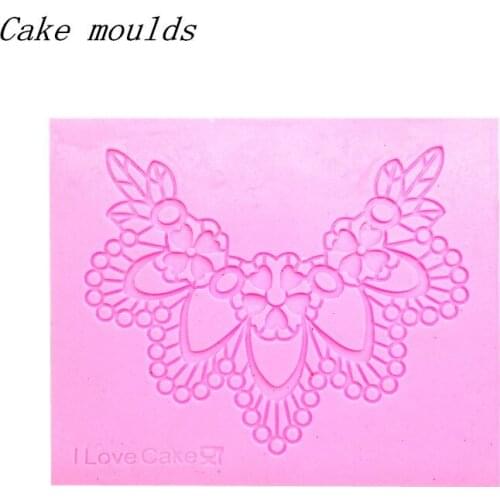 Silicone mold K075 flower crown lace shape baking mold Fondant cake mold chocolate mold Decoration tools