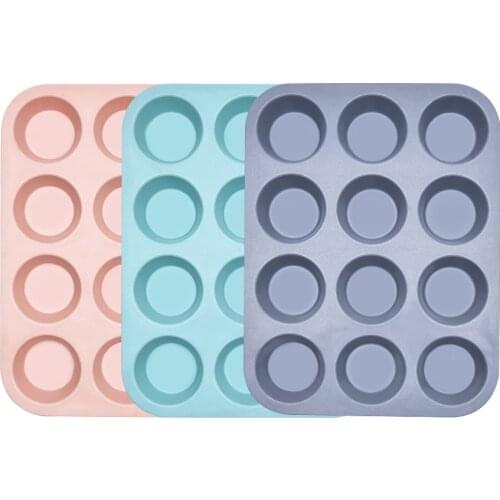 Mini Muffin Cake Silicone Mold 12 Holes Round Mould DIY Dessert Cupcake Mousse Fondant Baking Pan Cookies Pudding Jelly Bakeware