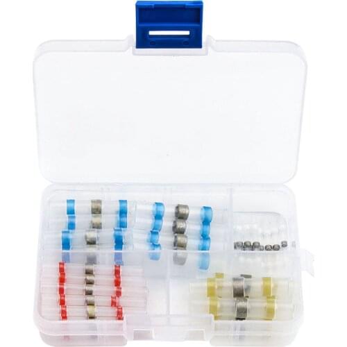 50Pcs Waterproof Seal Wire Splice Connector Heat Shrink Solder Wire Connector Shrinkage Solder Sleeve Heat Shrink Tube Kit