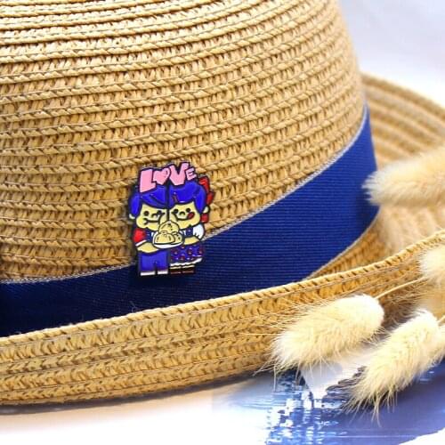 Dark blue Cartoon animal Enamel Brooch monkey dinosaur platypus Fun Lapel Pin Backpack Jackets Boys girls lovers badge