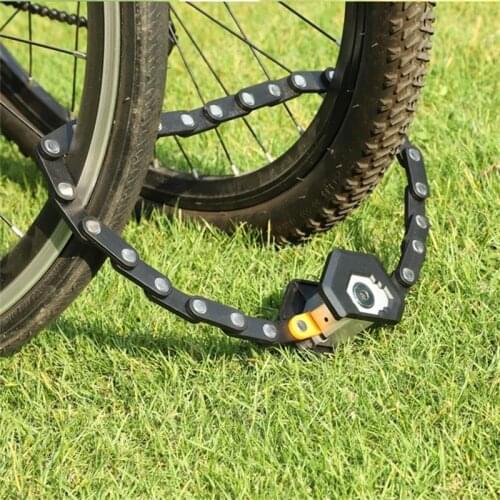 BIKESKY Bike Lock Anti Theft Foldable Chain Locks with Key Alloy Steel Folding Safety Motorcycle Bicycle Locks for Cycling