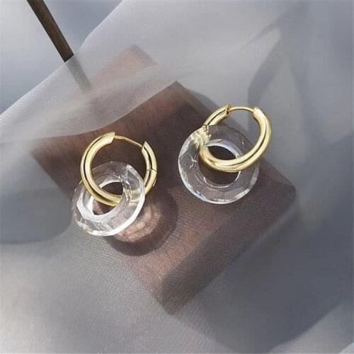 European And American Style Metal Circular Pendant Earrings Exaggerated Personality Circular Earrings Women Jewelry Accessories