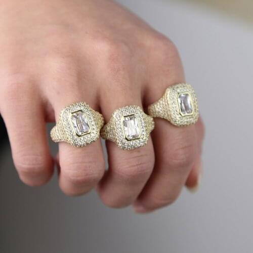 Cz wedding engagement ring for women gold filled micro pave cz sparking bling rings high quality jewelry size 6 7 8