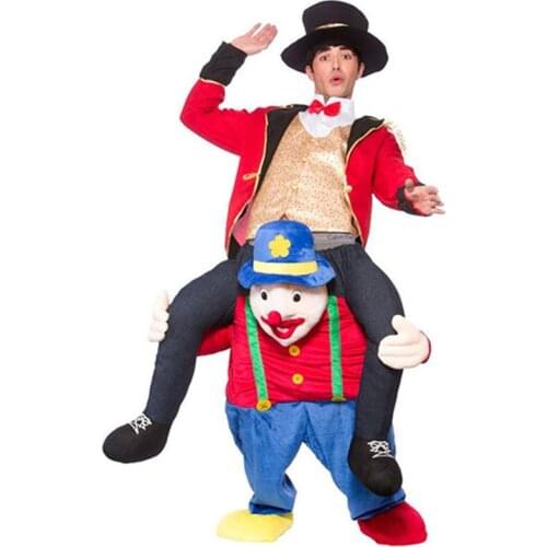160-190CM Adults Kids Magic Clown Carry Me Mascot Magic Pants Outfit Halloween Cosplay Costumes Carnival Party Dress Up Suit