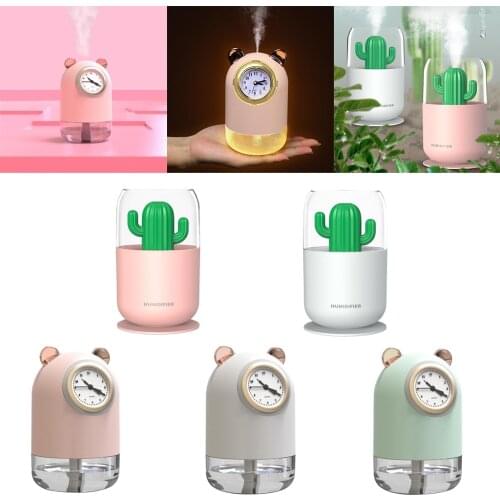 300ml Mini Air Humidifier Mist Maker Fogger Low Noise Bedroom Table 1A Night Light Moisturizing USB Mist Sprayer