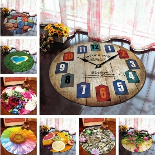 3D Simple modern flower round carpet green heart sofa table mat ring rug kids room livingroom and bedroom hallway home carpet