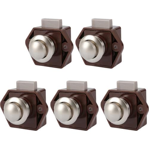 5pcs 20mm Camper Car Push Lock RV Caravan Boat Motor Home Cabinet Drawer Latch Button Locks Furniture Door Lock Hardware