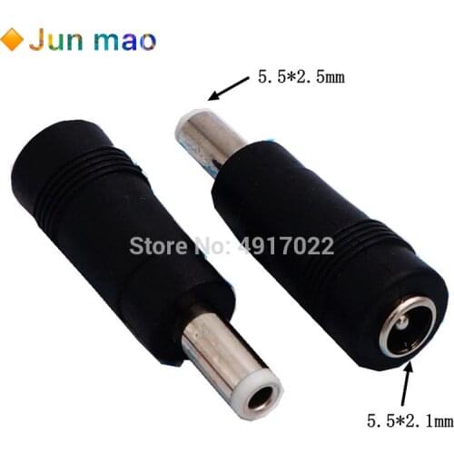 5pcs 5.5 x 2.1 mm Female to 5.5 x 2.5 mm Male DC Power Connector Adapter Laptop 5.5*2.1Female to 5.5*2.5 Male DC Converter Head
