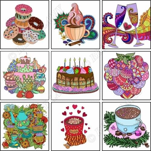 DIY Diamond Painting Still Life Cakes Diamond Embroidery Beaded Cross Stitch Full Square / Round Rhinestones Painting Home Decor