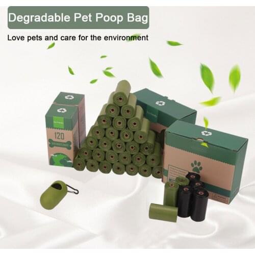 Degradable Pet Poop Bag Portable Garbage Bag Biodegradable Dog Waste Bags Dog walking Supplies Pick-up Dispenser Rounded For Cat